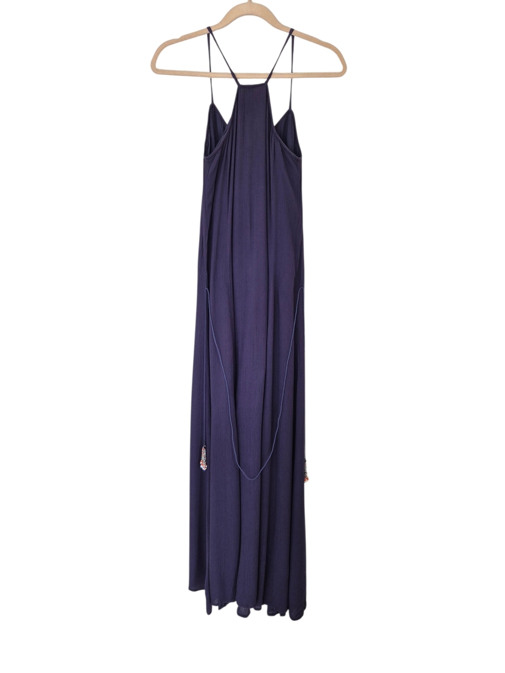 Zara Maxi Dress With Beaded Bub Front Navy Blue - Picture 4 of 9
